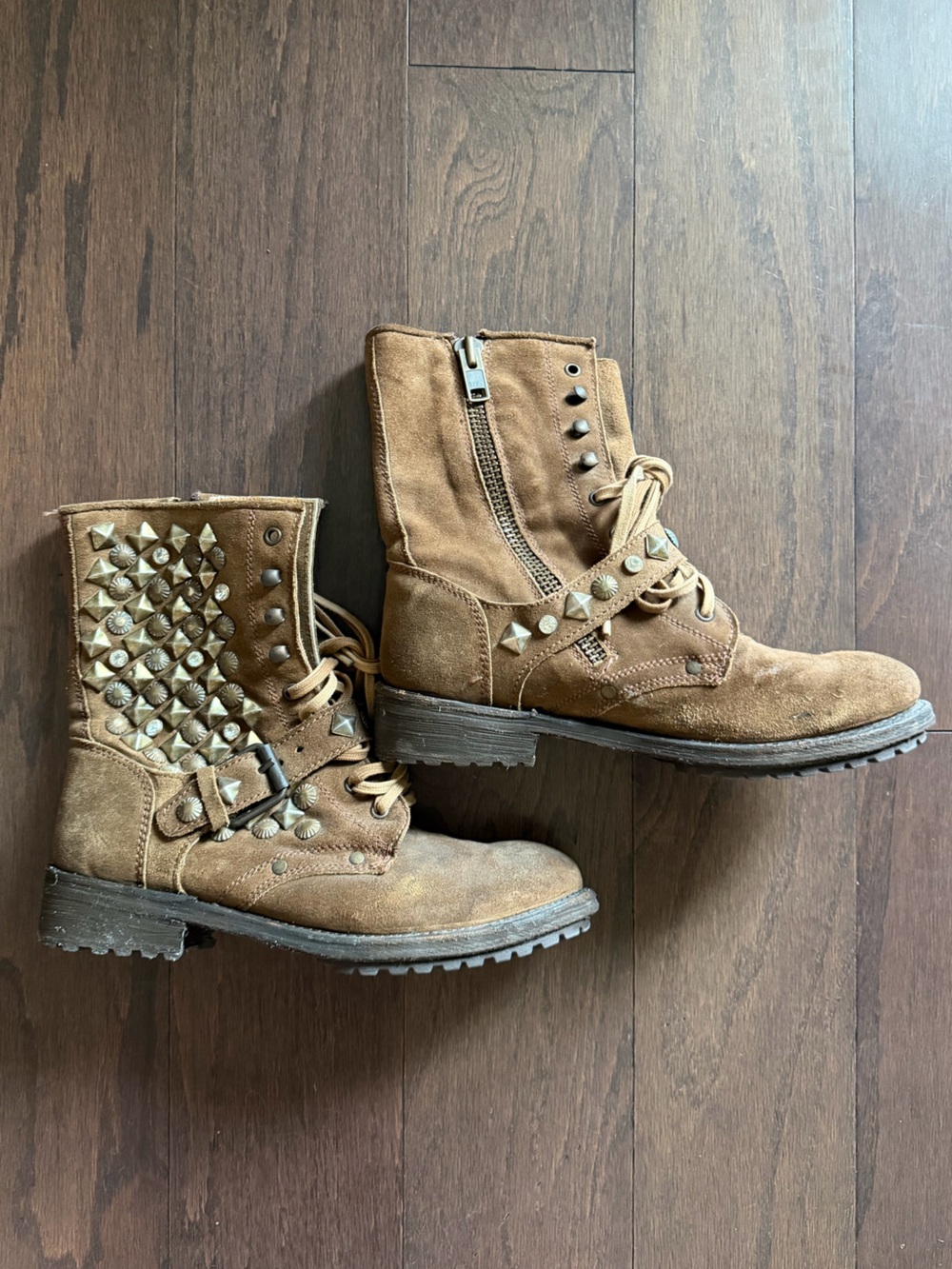 ASH Tan Leather Studded Boots